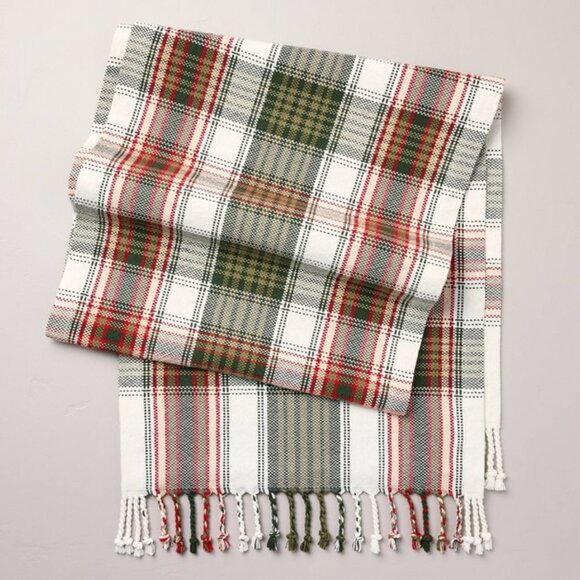 Hearth & Hand with Magnolia Christmas Plaid Cotton Table Runner NWT tartan - Picture 1 of 9